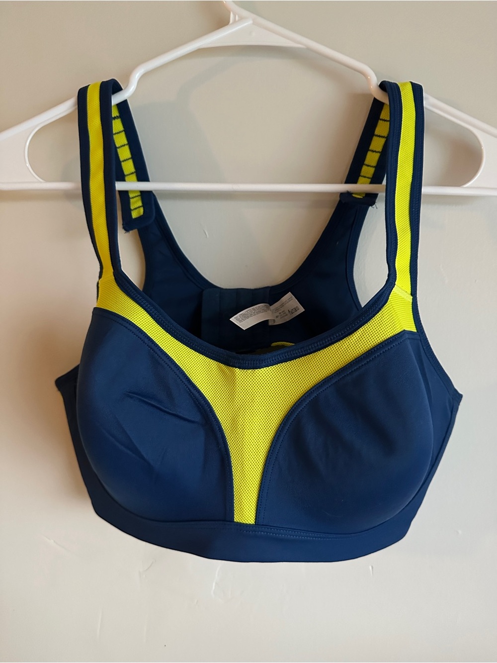 Wacoal Navy and Yellow High-Support Sports Bra